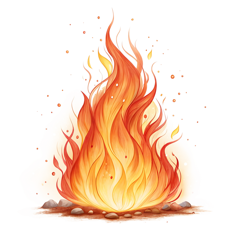 Realistic Fire Flame Effect with Vivid Orange Glow png