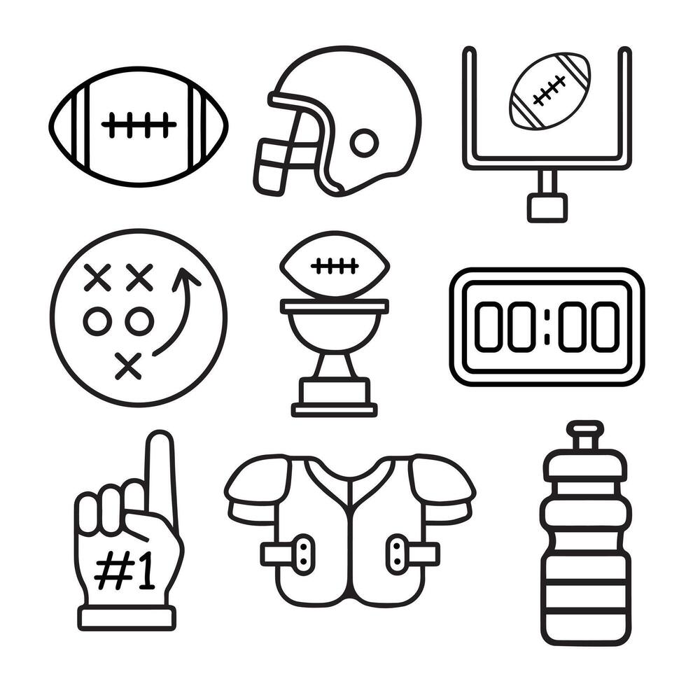 football line icon set vector