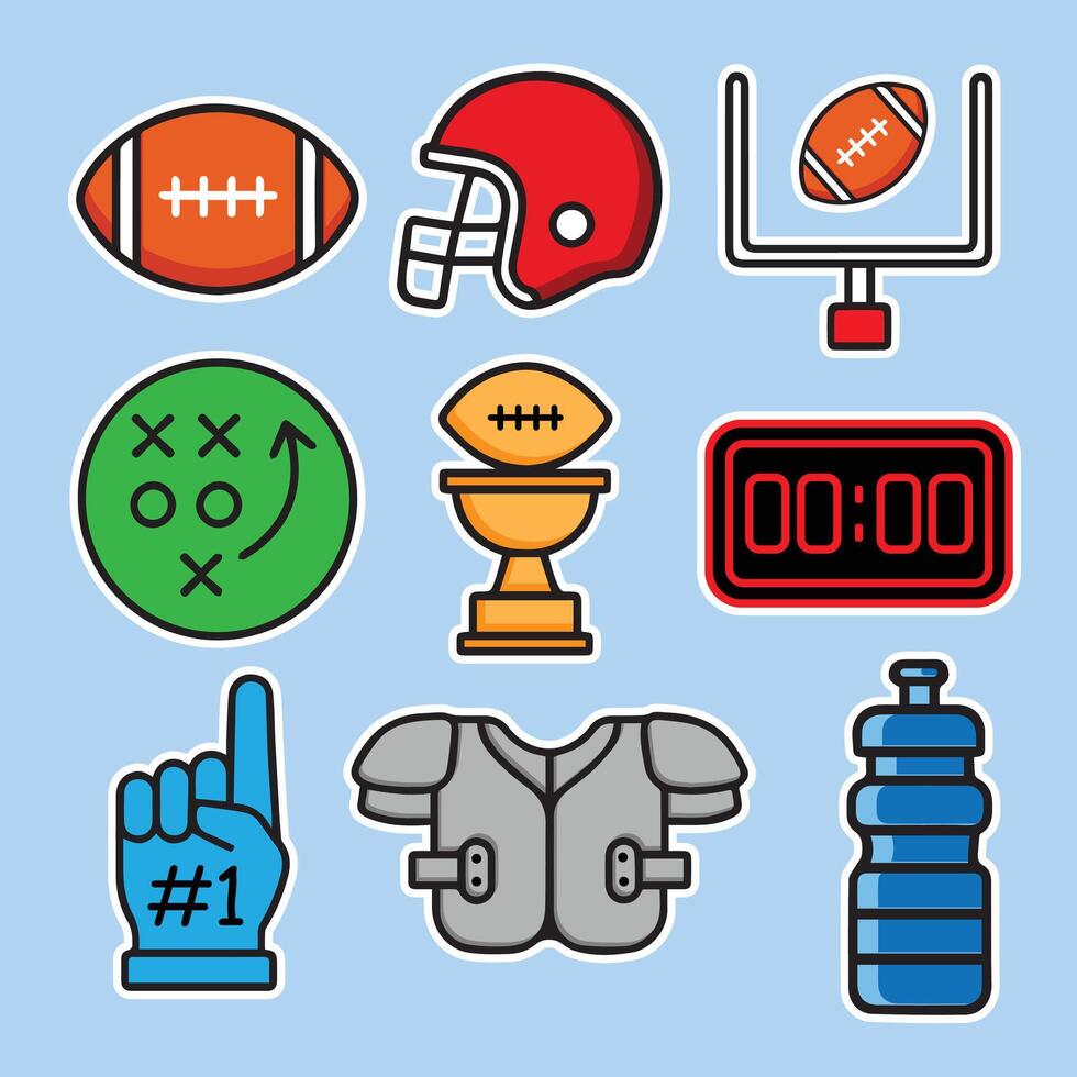 Football stickers and icons vector