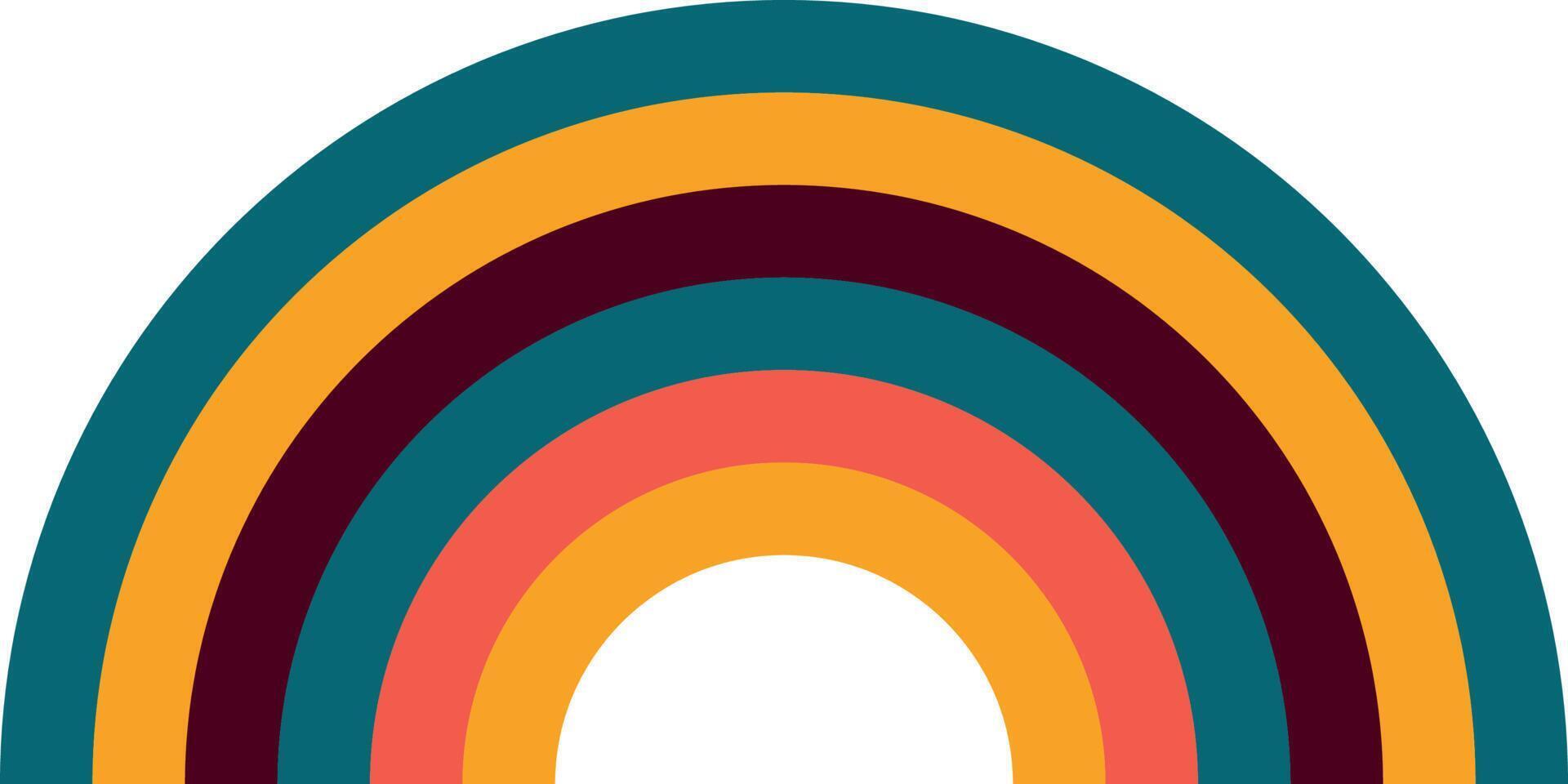 rainbow illustration in retro style vector
