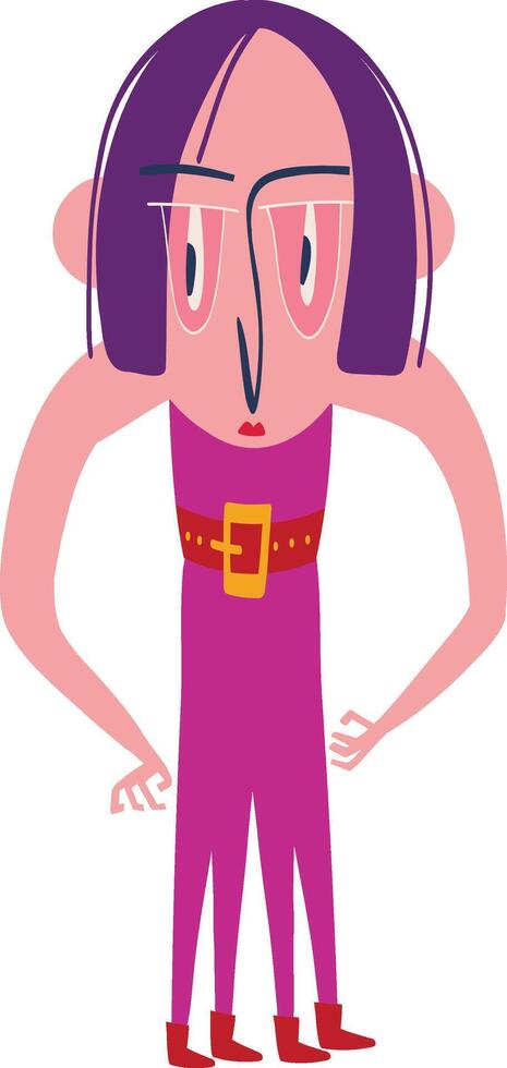 Cute strange funny bizarre character with four legs vector