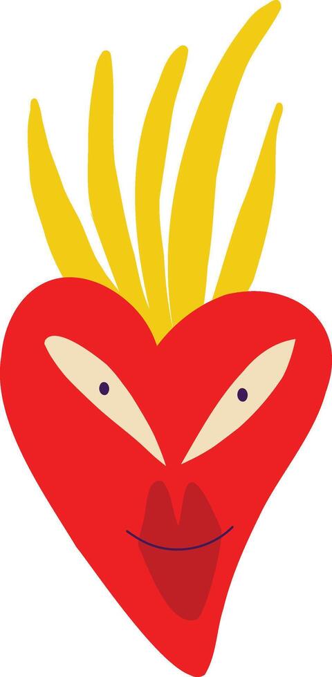 Red strange clockwork heart vector