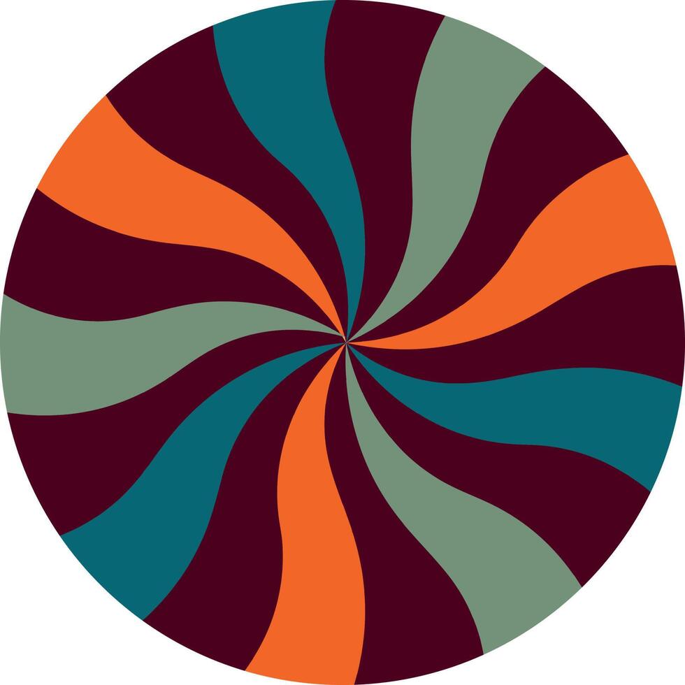 round candy in groovy style. Retro illustration vector