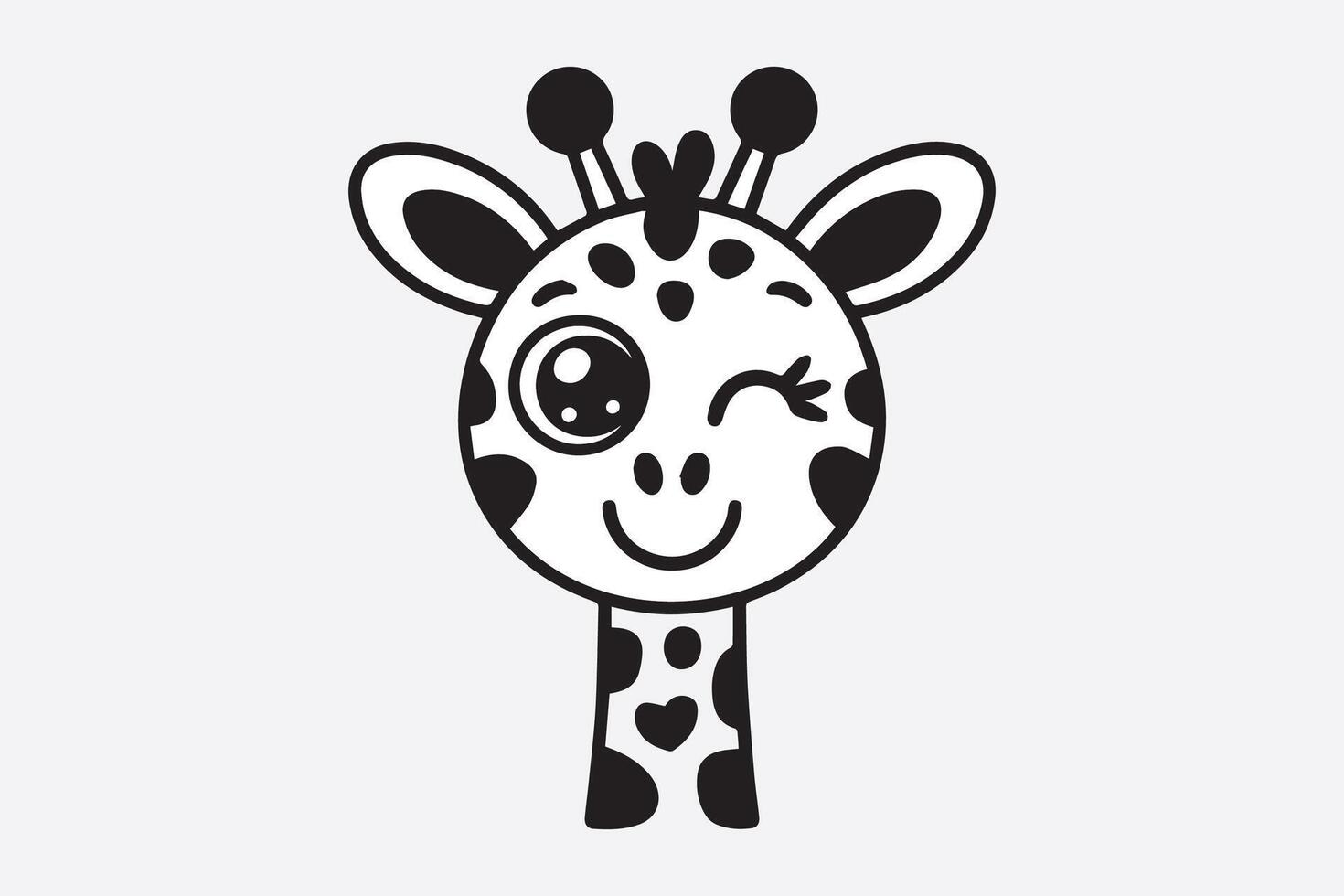 cute giraffe illustration vector