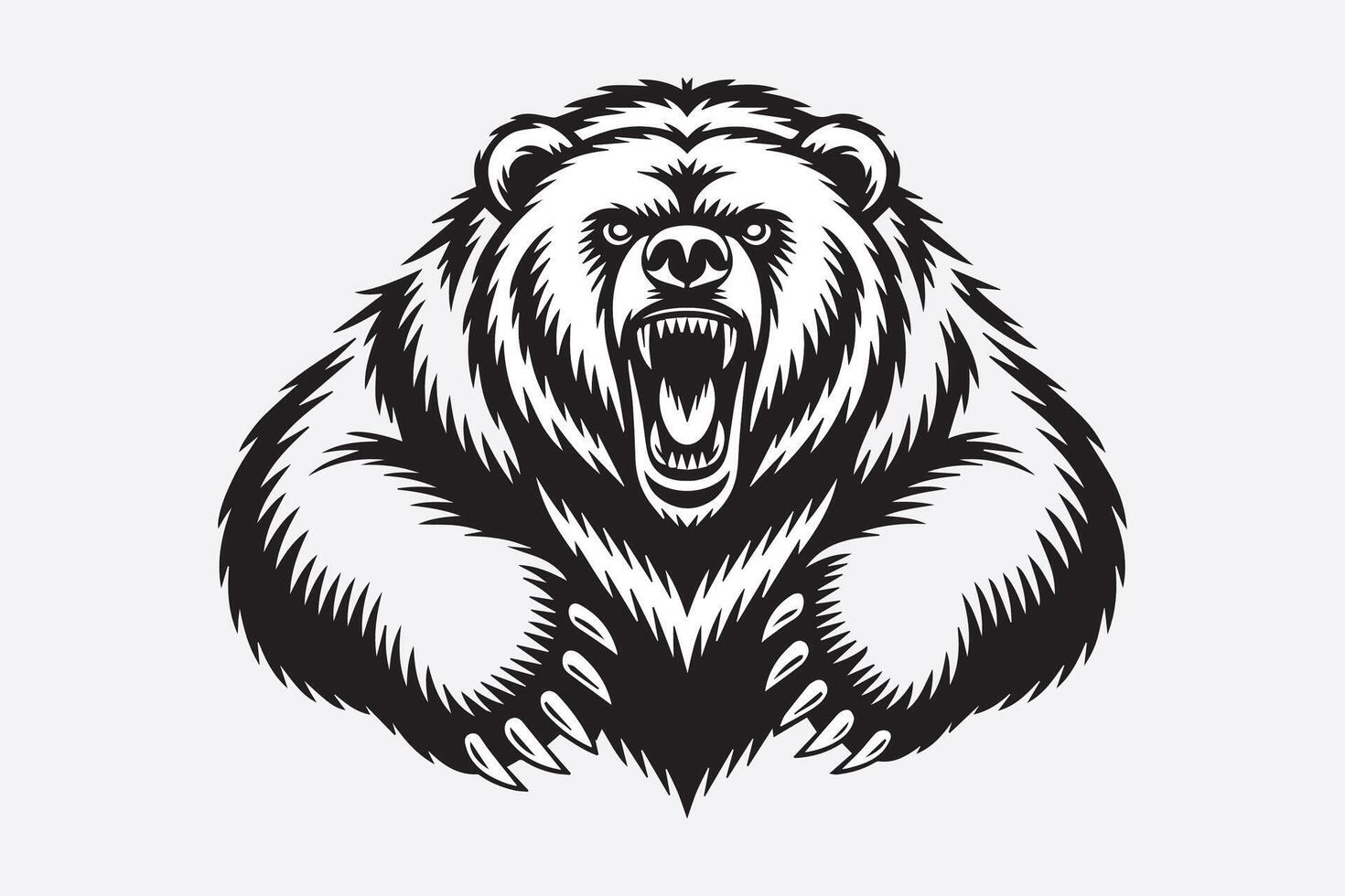 roaring bear illustration vector