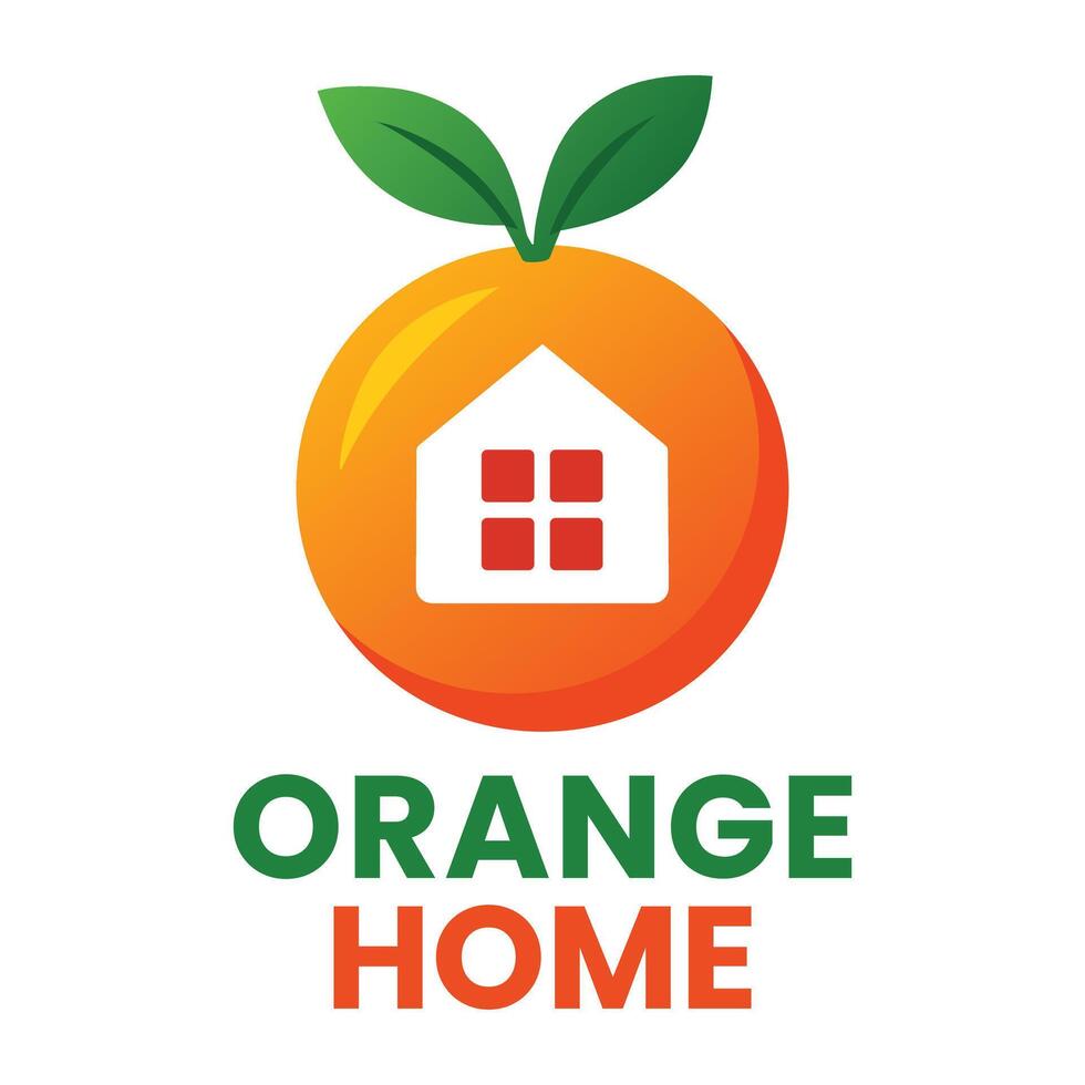 Orange Home Logo Design for Fruit Shop vector