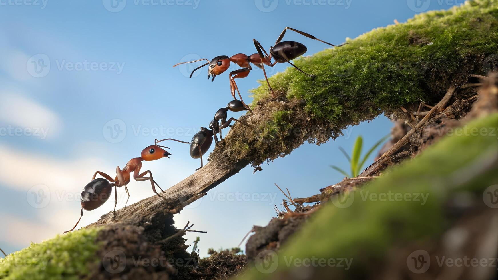 Ant colony on a branch photo