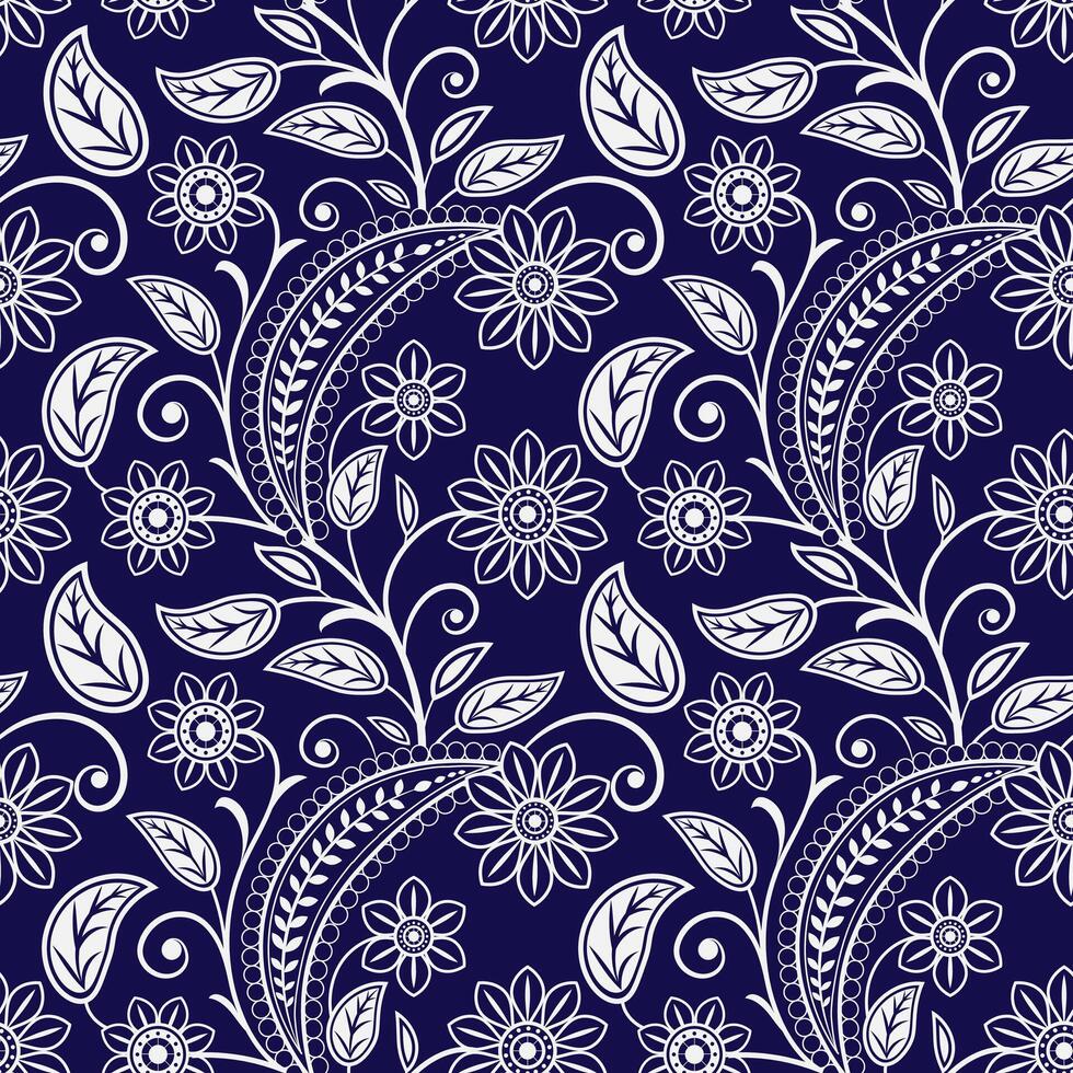 floral pattern on dark background vector