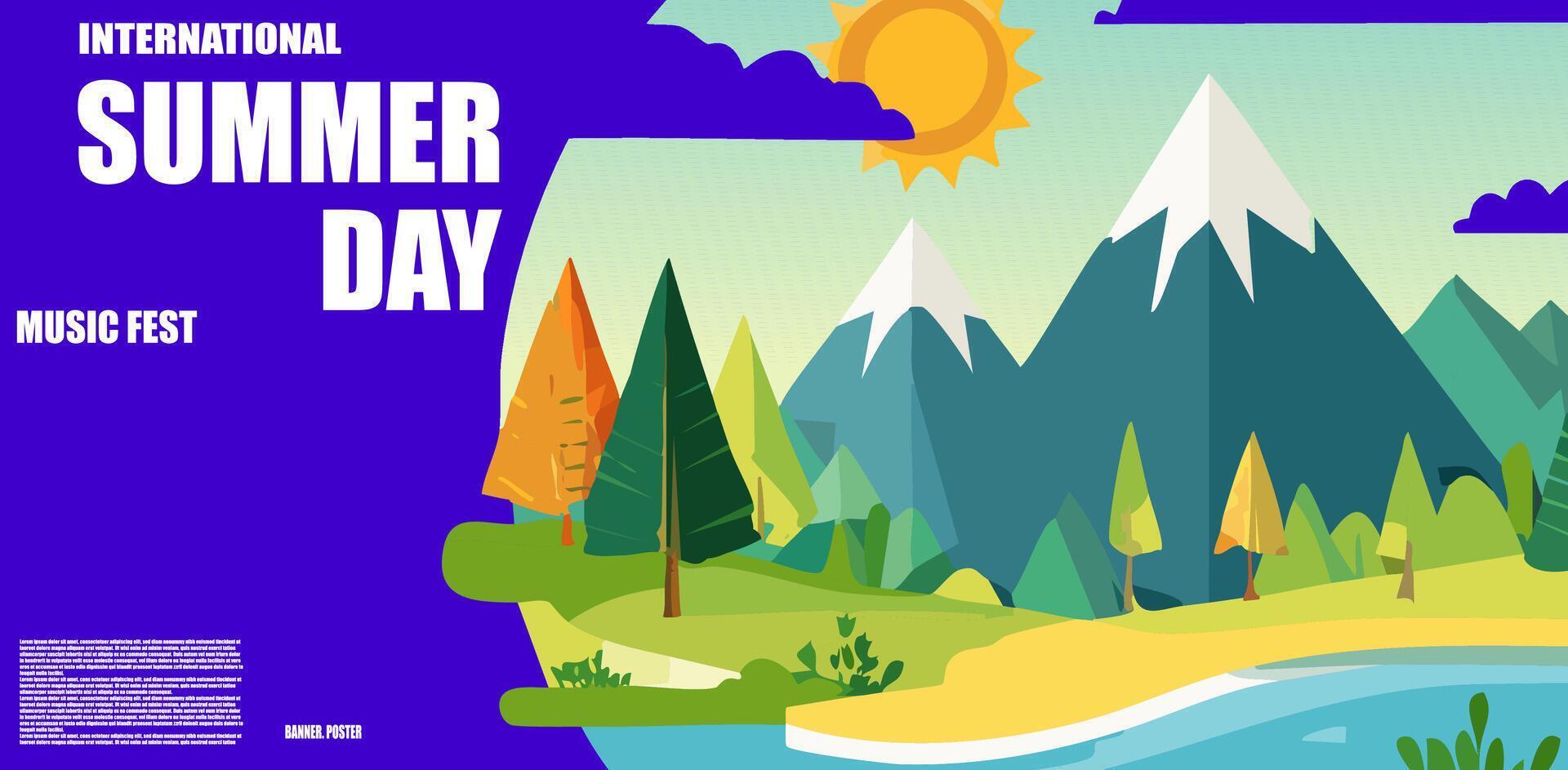 International Summer Day Music Fest illustration vector