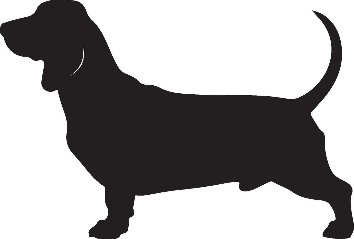 Basset Fauve de Bretagne Solid black silhouette vector