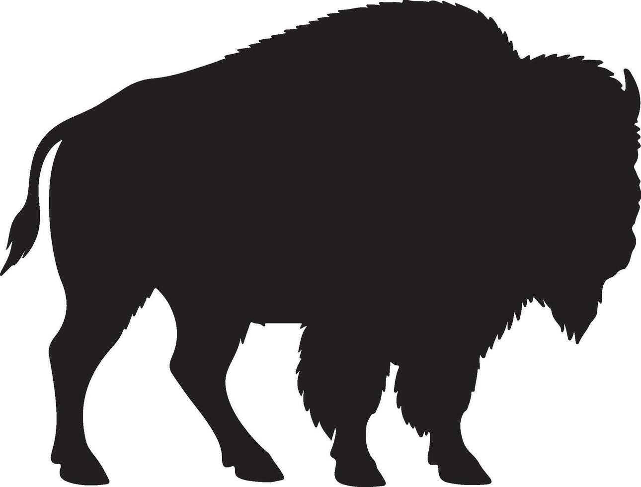 Bison Solid black silhouette vector