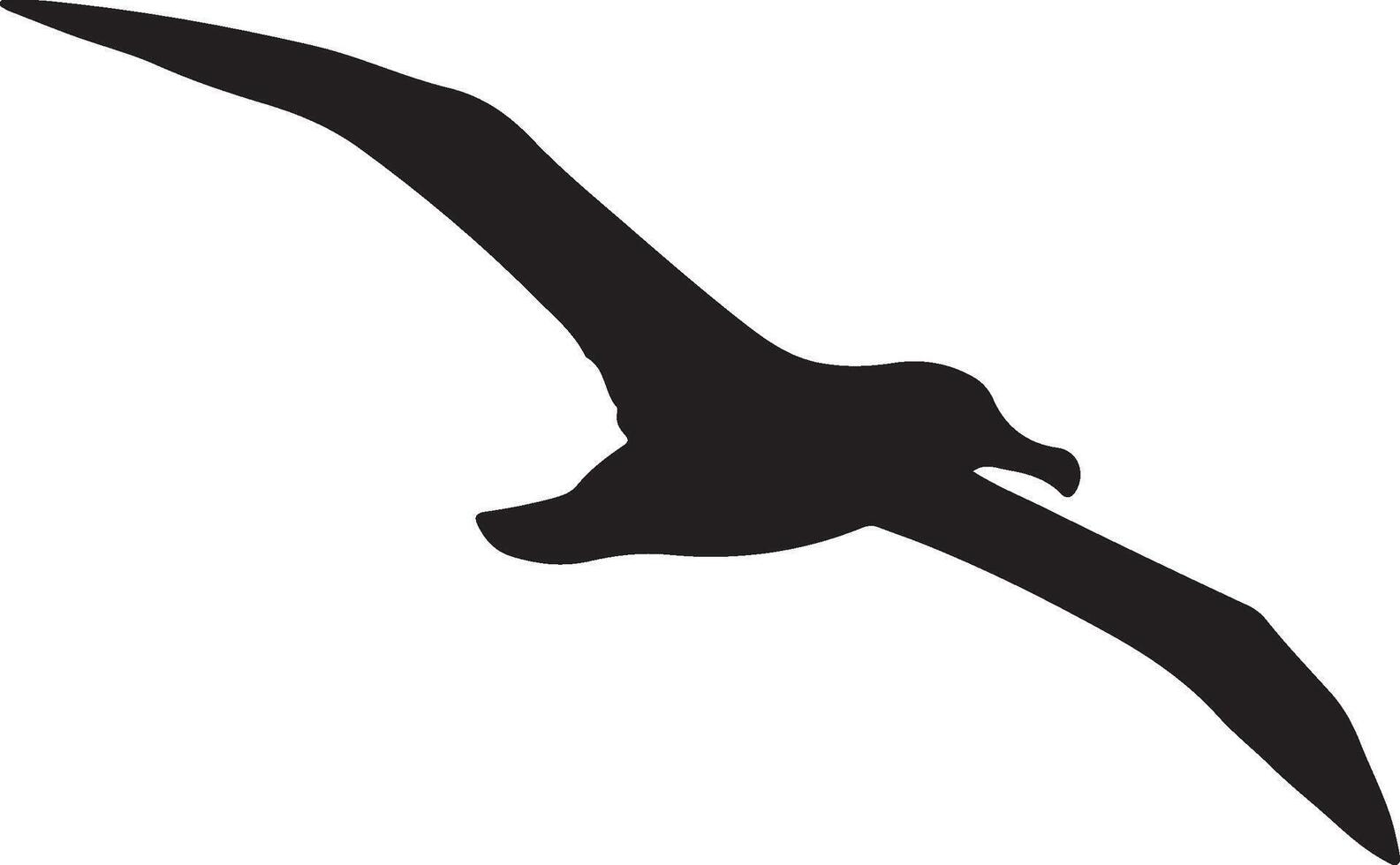 Indian Yellow nosed Albatross Solid black silhouette vector