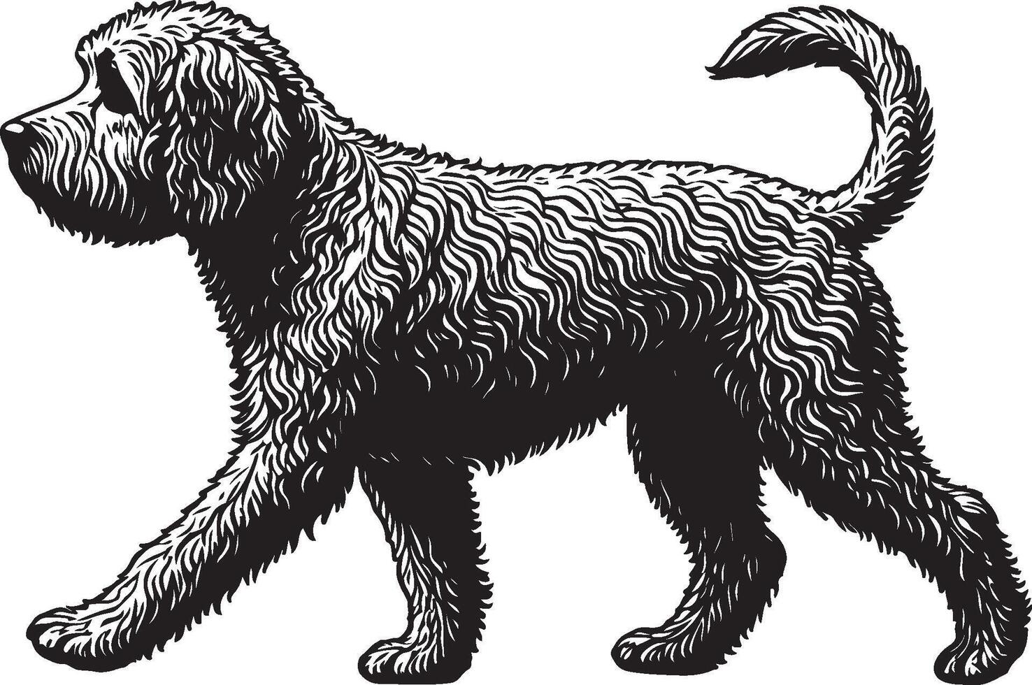 Cockapoo Solid black silhouette vector