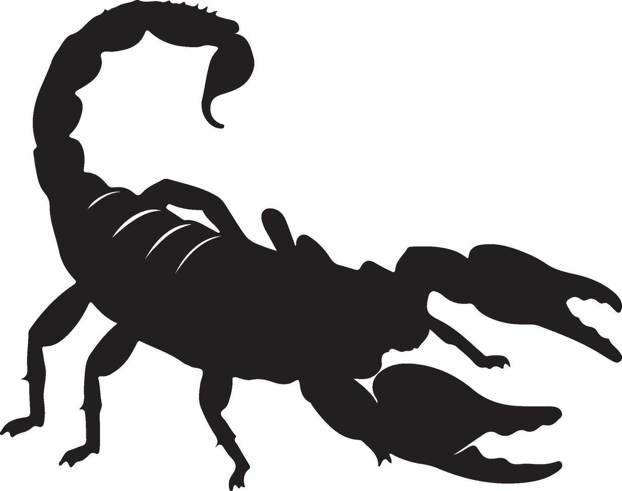 Emperor Scorpion Solid black silhouette vector