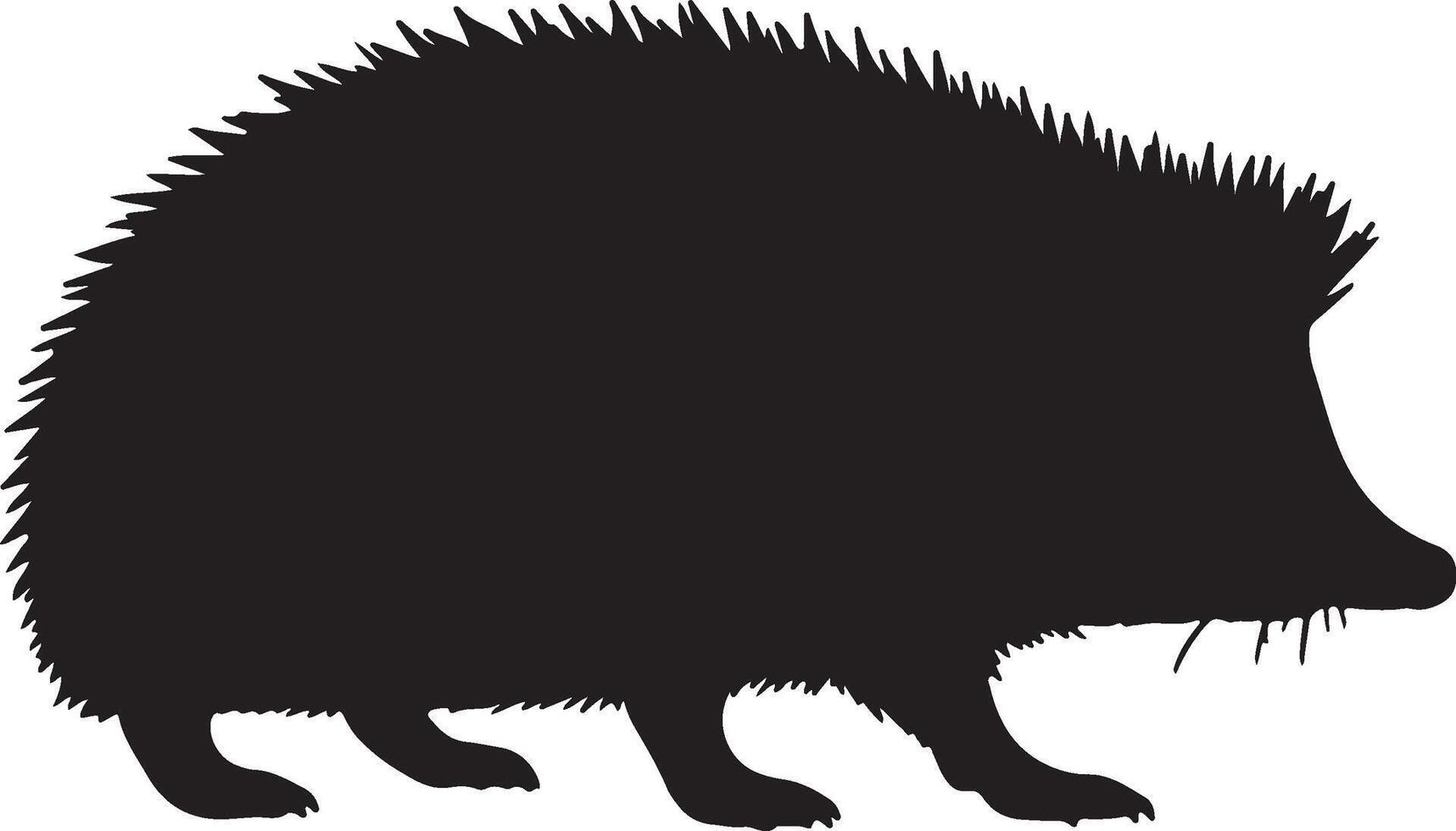 Hedgehog Solid black silhouette vector