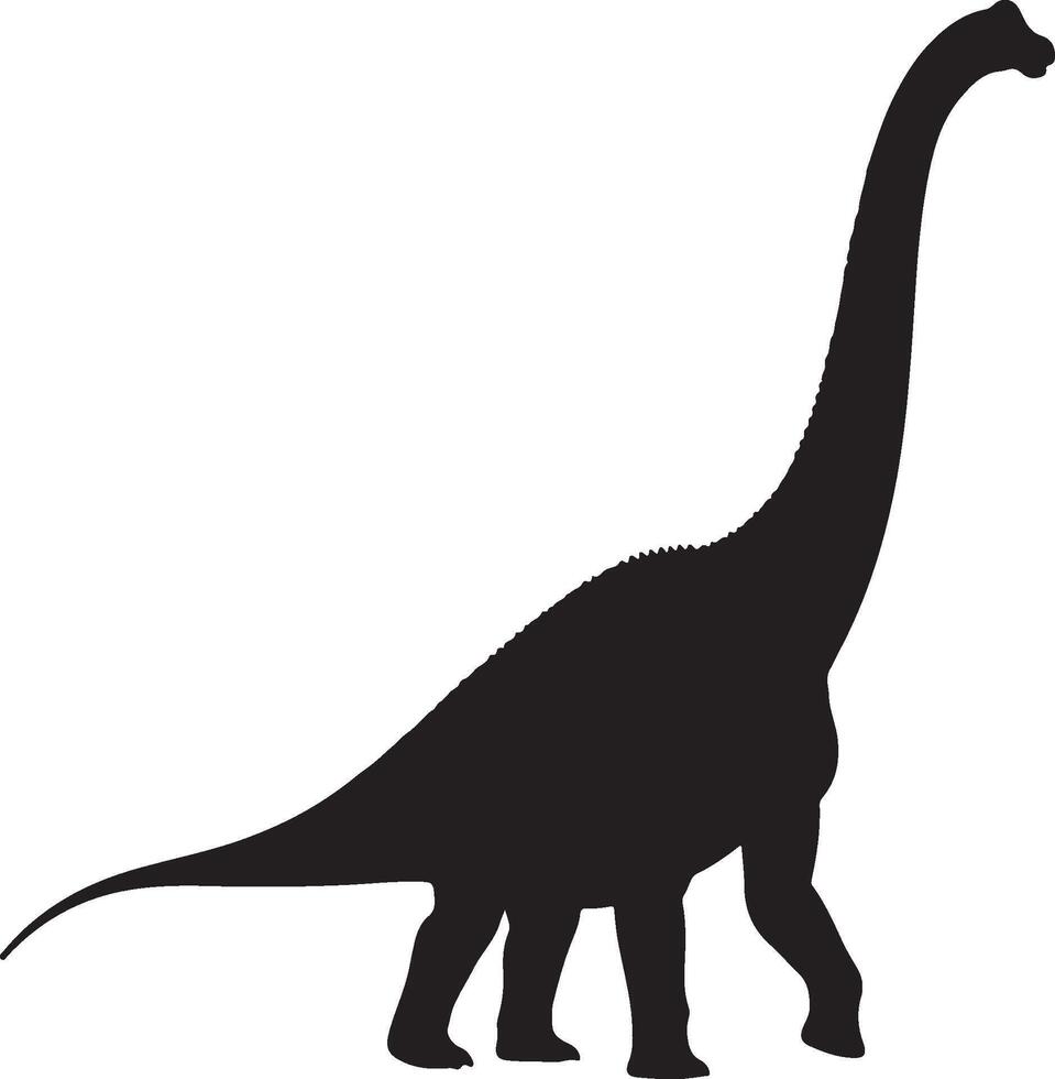Diplodocus Solid black silhouette vector