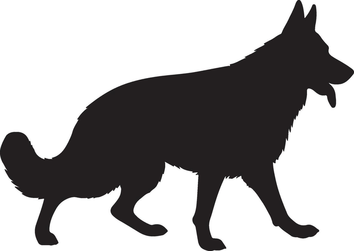 German Shepherd Solid black silhouette vector