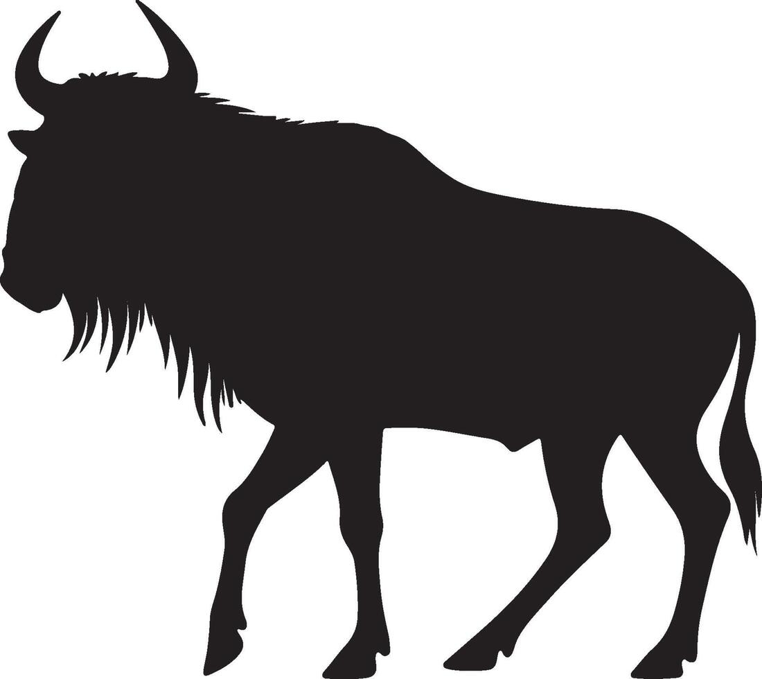 Gnu Solid black silhouette vector