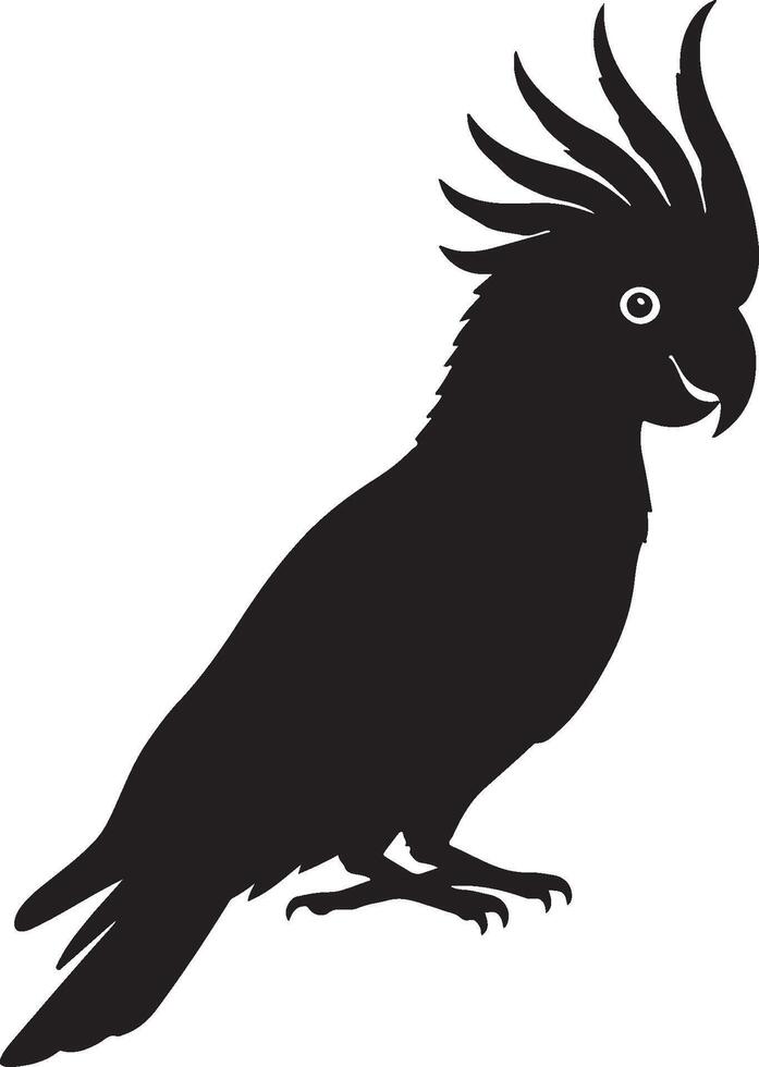 Cockatoo Solid black silhouette vector