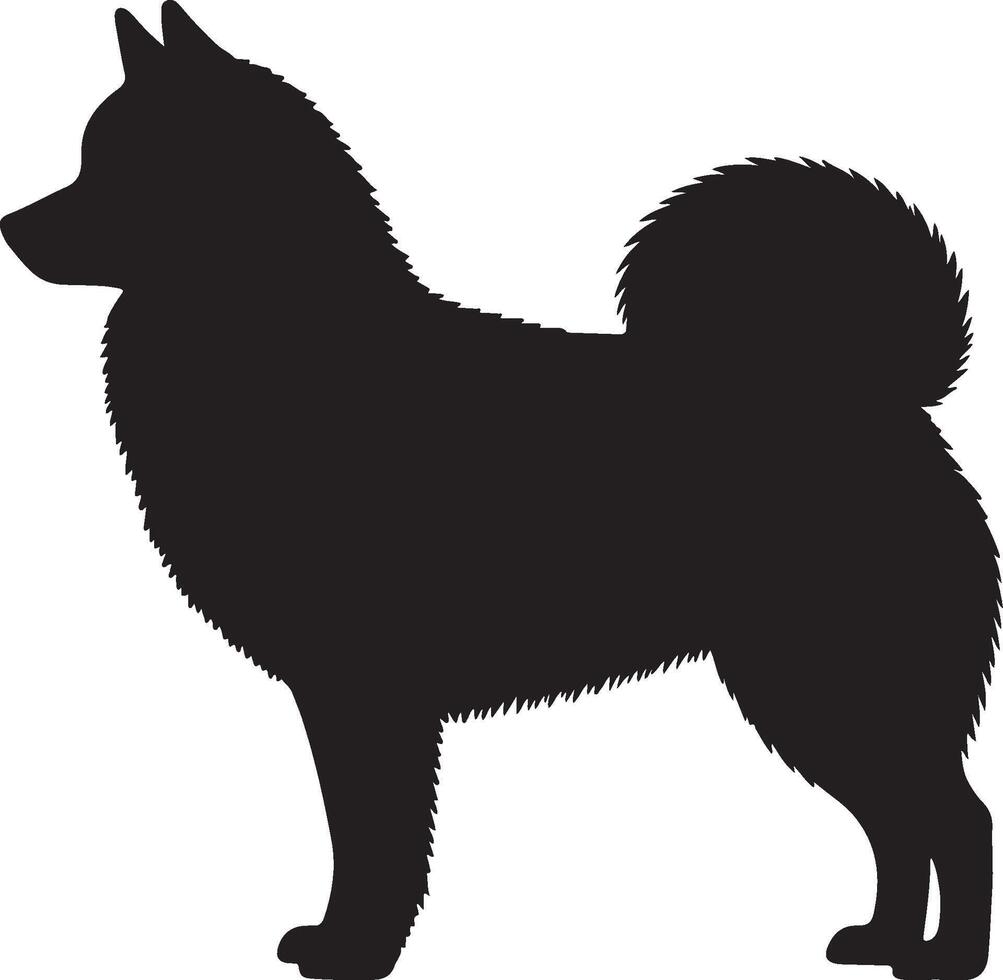 Eskimo Dog Solid black silhouette vector