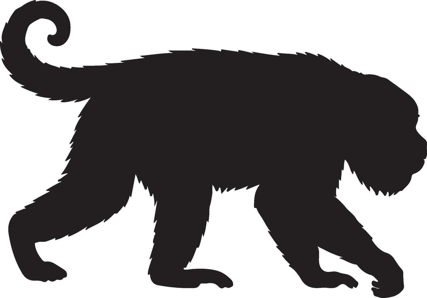Howler Monkey Solid black silhouette vector