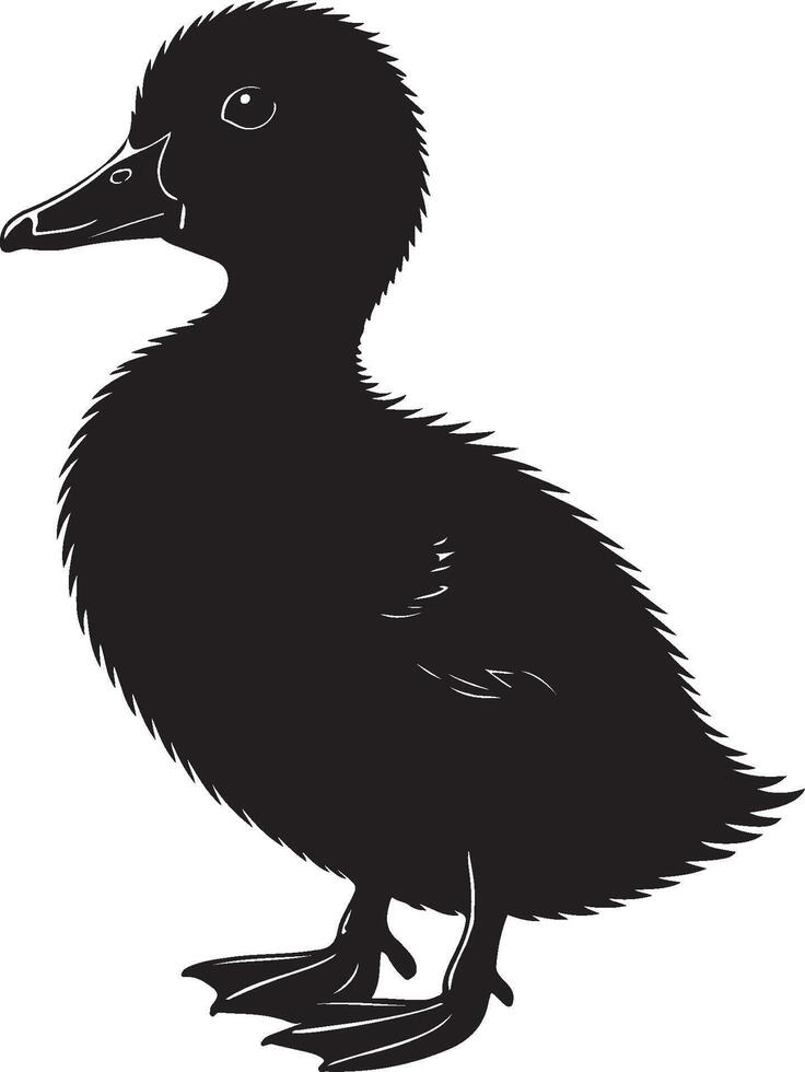 Duckling Solid black silhouette vector