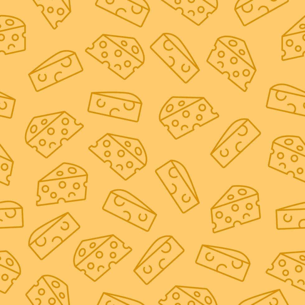 Yellow cheese seamless pattern illustration vector