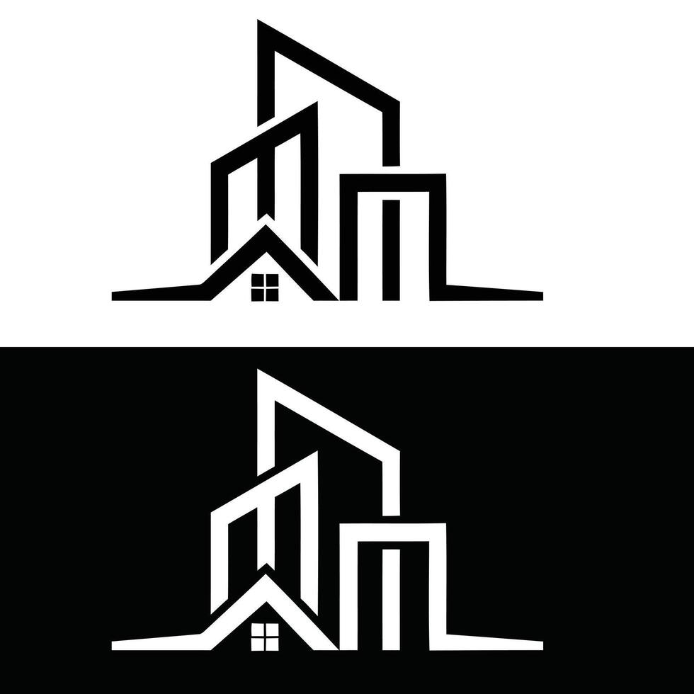 Two logos for a real estate company vector