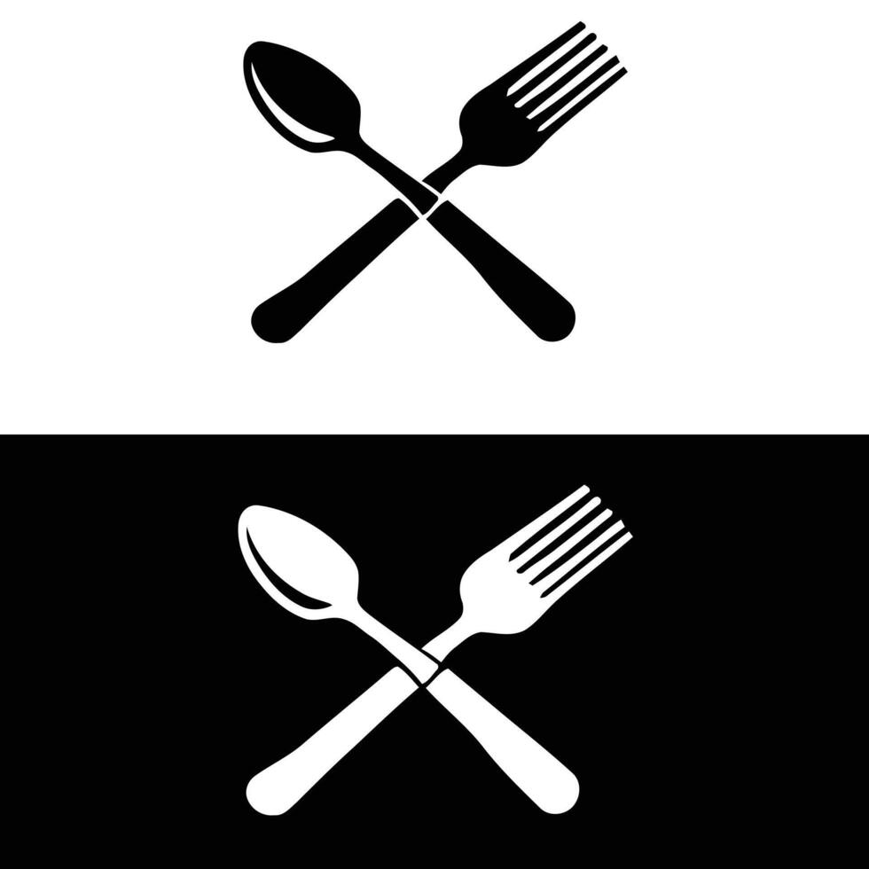 Fork and spoon icon vector