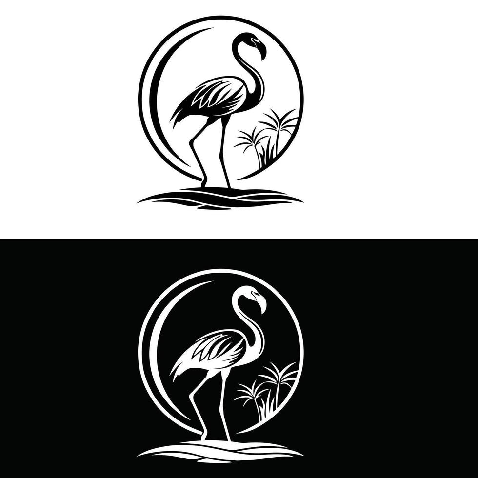 Flamingo logo design, illustration vector
