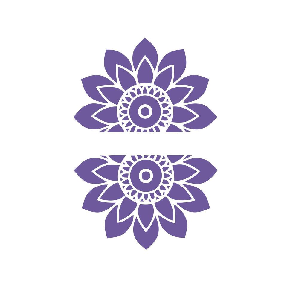 Two purple flowers with a white background vector