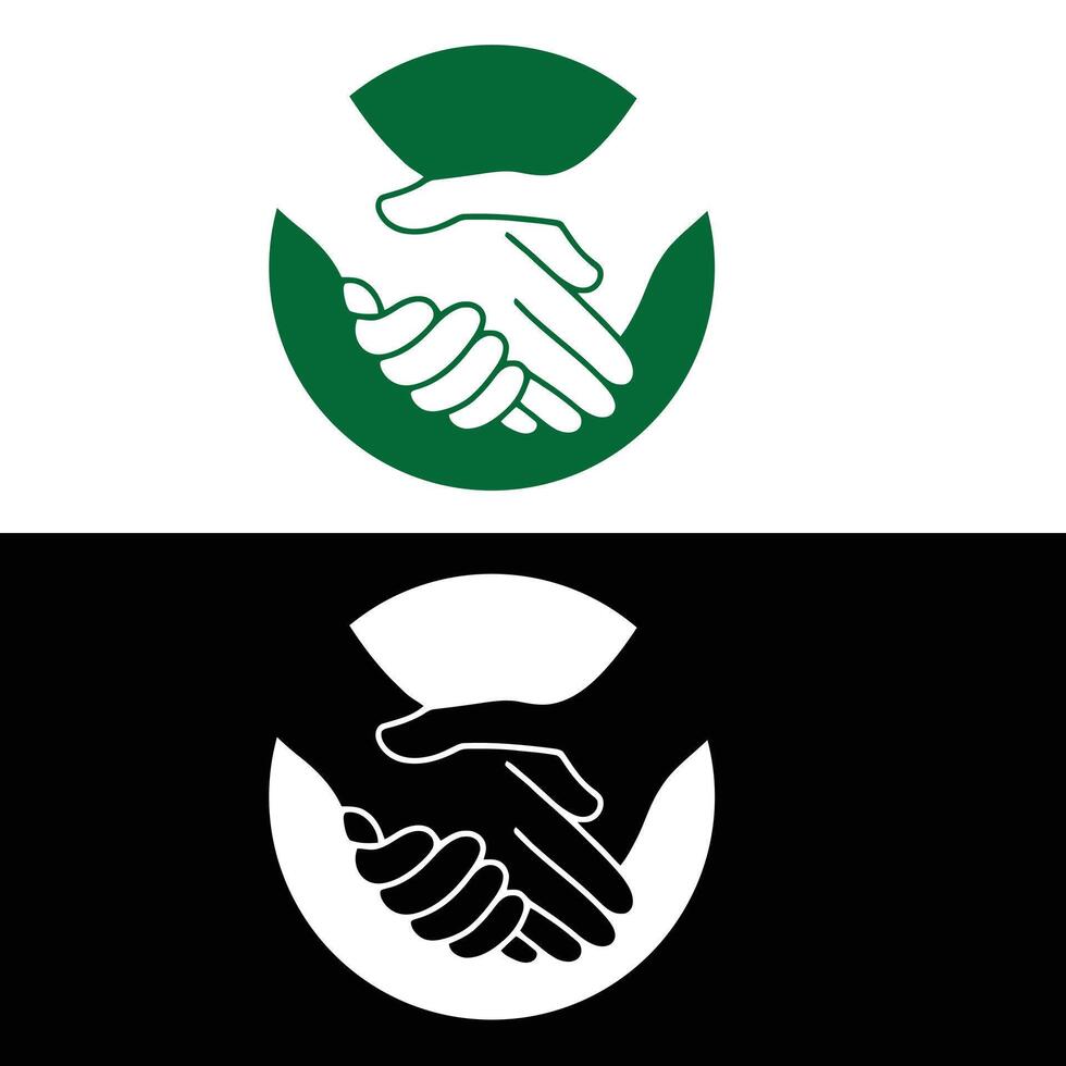 Two different logos for a handshake vector