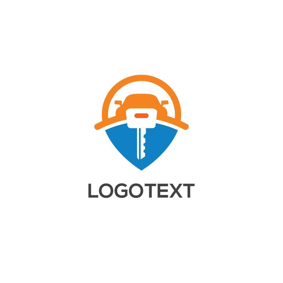 Map icon with Car logo design template vector