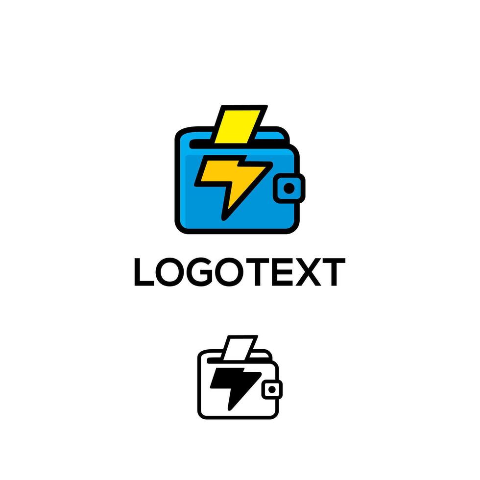 Saving Energy Electric Wallet logo design vector