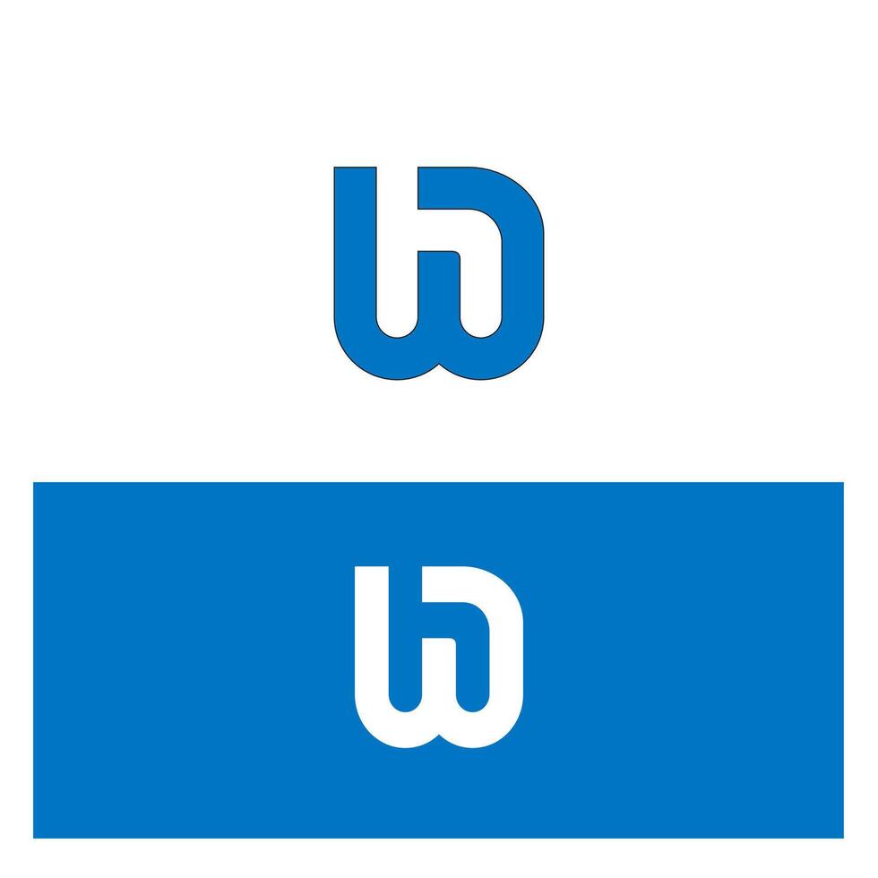 WH initial logo icon design vector