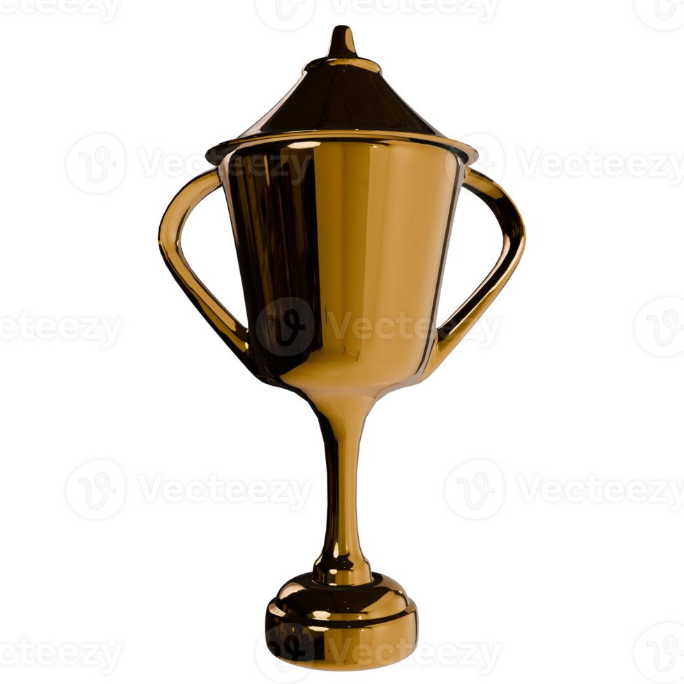 Golden Trophy Classic Achievement Award 3D Illustration png