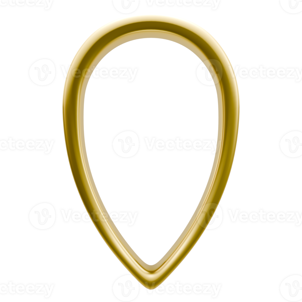 3D Golden Location Pin png