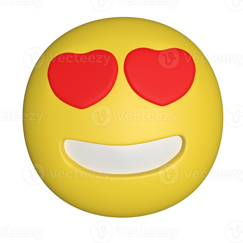 3D Heart Eyes Emoji Love and Affection Expression png