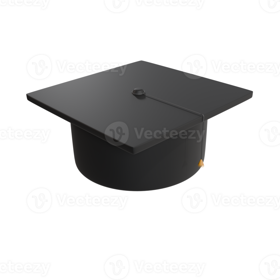 3D Graduation Cap Icon for Education and Achievement Symbol png