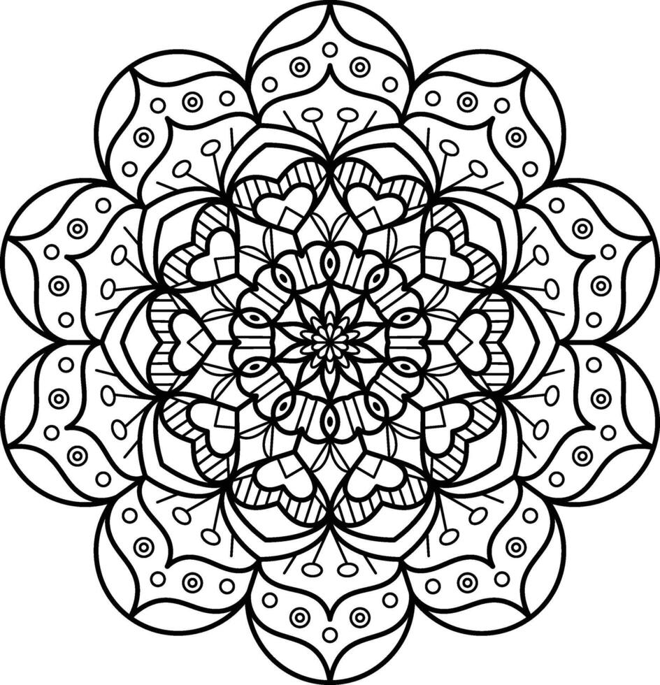 Harmonious Mandala Design for Meditation, Relaxation, and Creative Use. Ideal for Digital Art, Spiritual Practices, Decorative Accents, and Graphic Projects vector