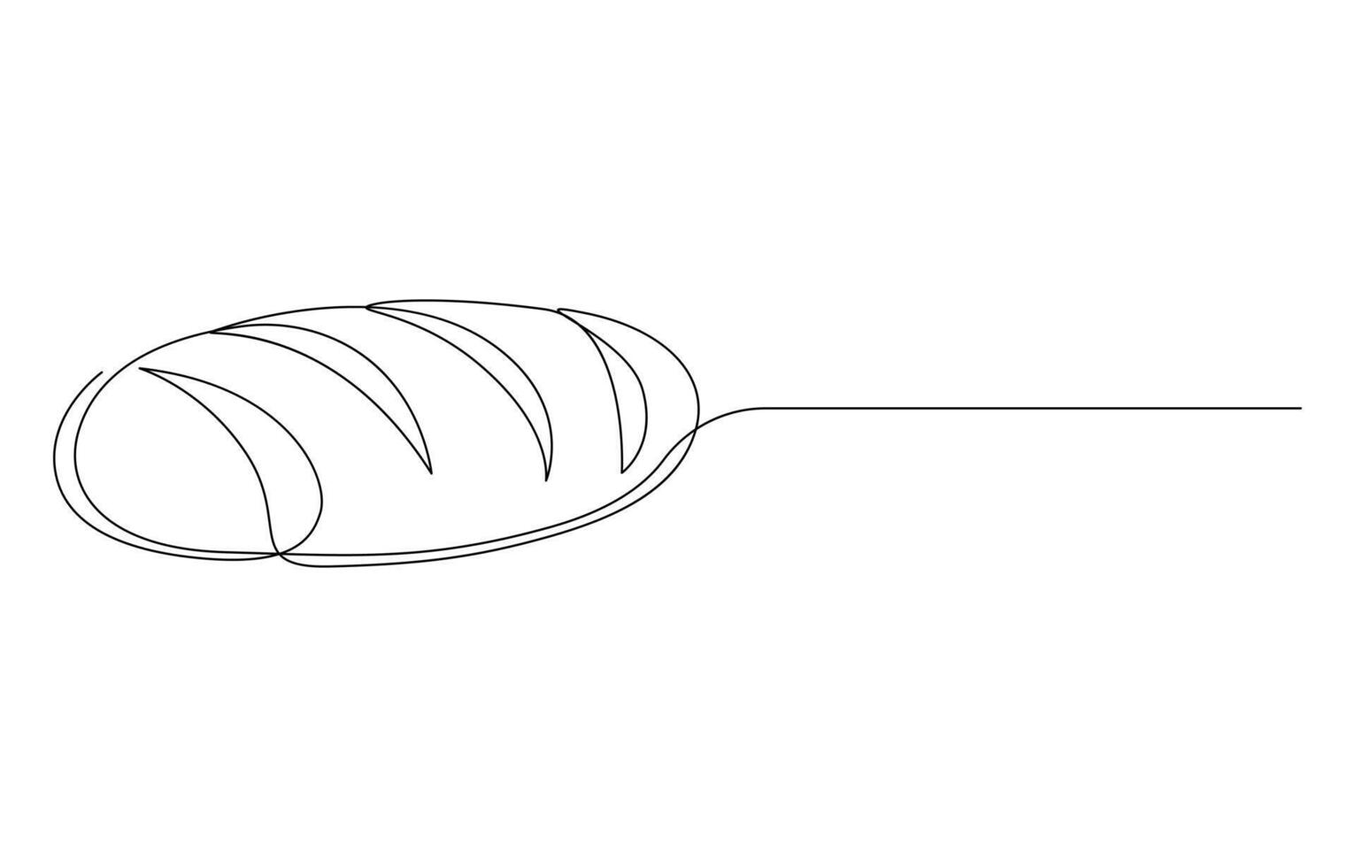 Single Line Drawing of a Loaf of Bread vector