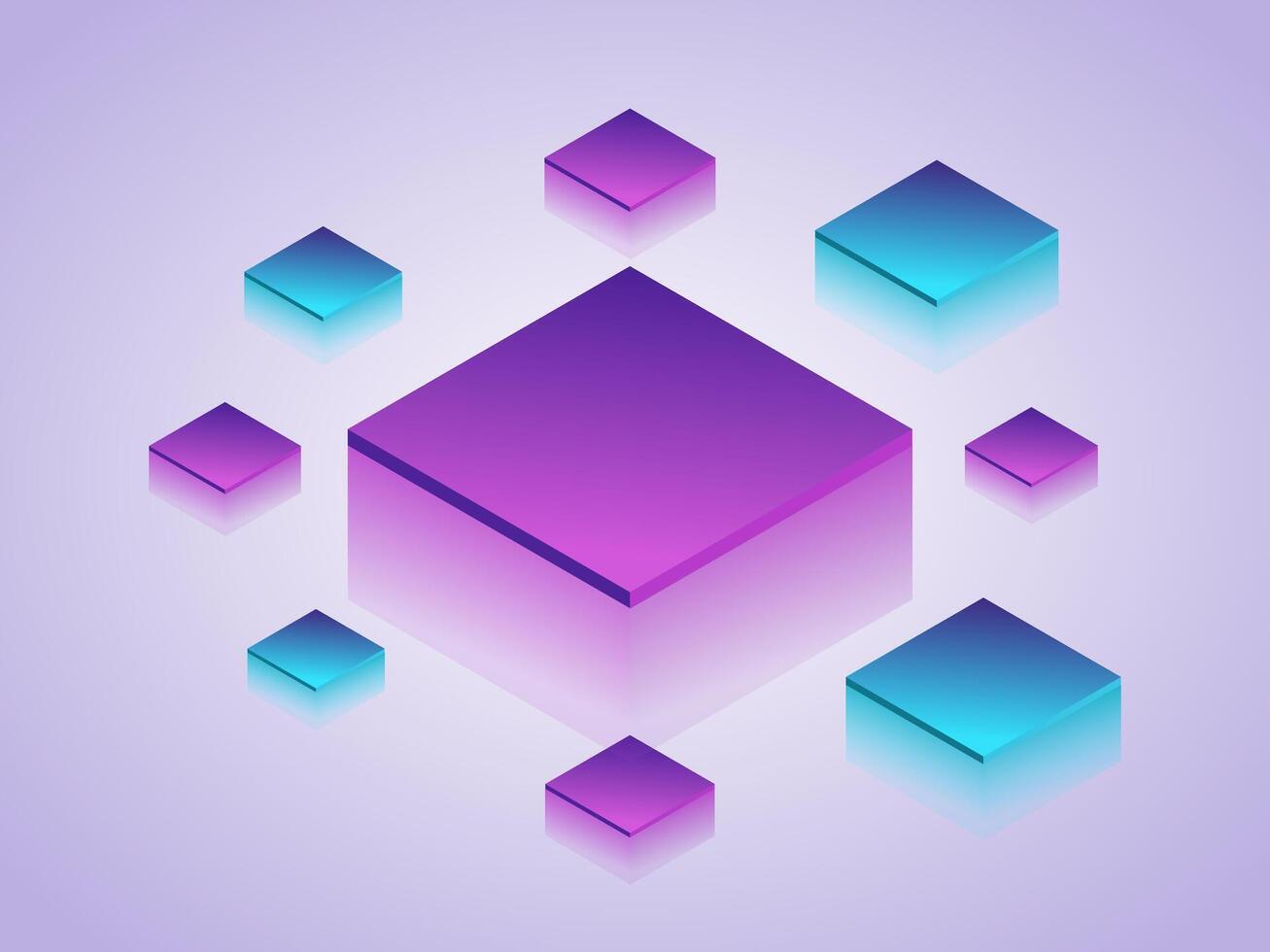 Simple Illustration Design Of Some Square Shapes With Purple And Blue Gradient Colors vector
