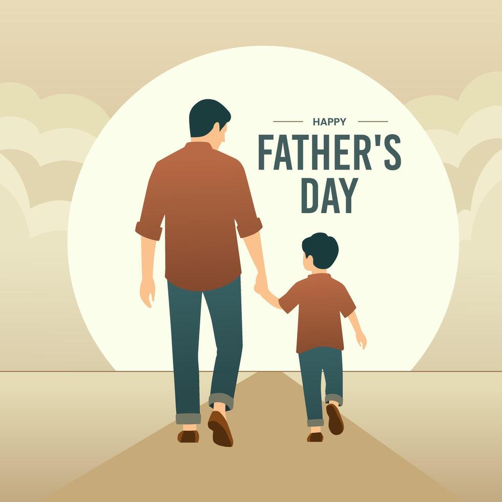 Father's Day Background Illustration With Simple Design vector