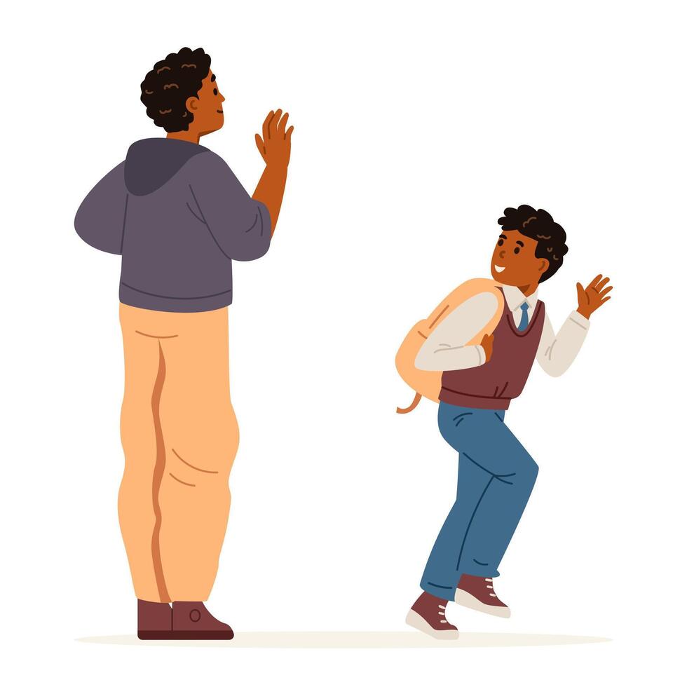 Two friends interacting playfully vector