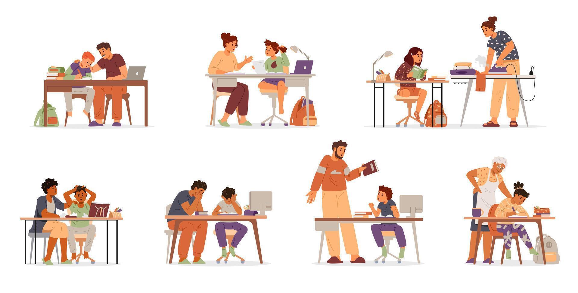 Students learning with teachers and peers vector