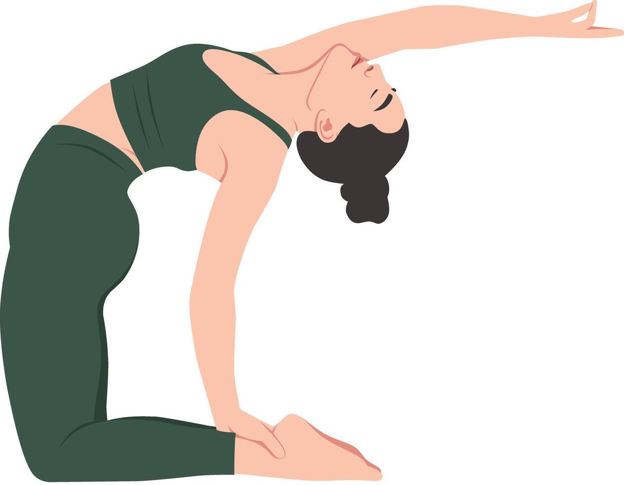 Woman in Camel Pose Yoga vector