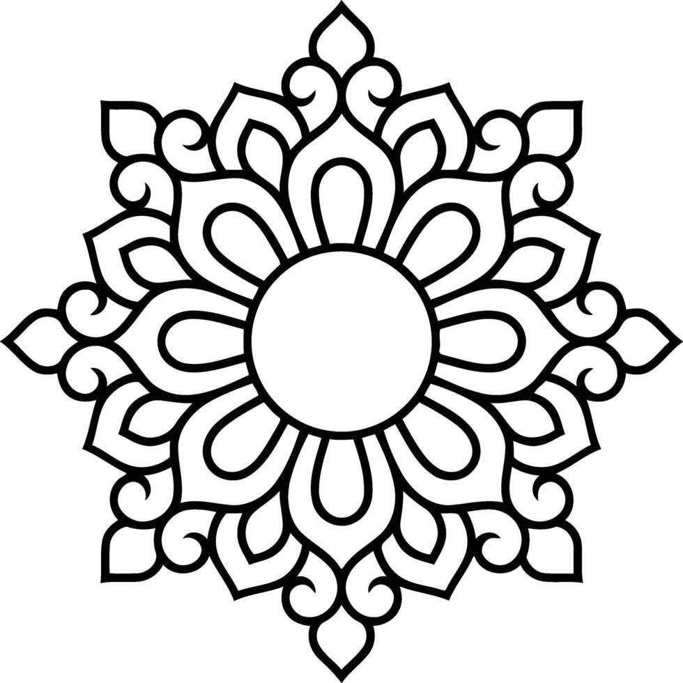 black and white mandala representing inner peace meditation and spiritual growth with its simple yet vector