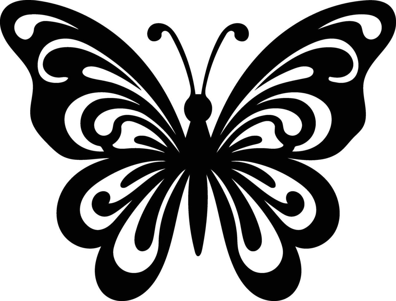 Symbolic butterfly spreading dreams of transformation renewed hope a silhouette of metamorphosis against vector