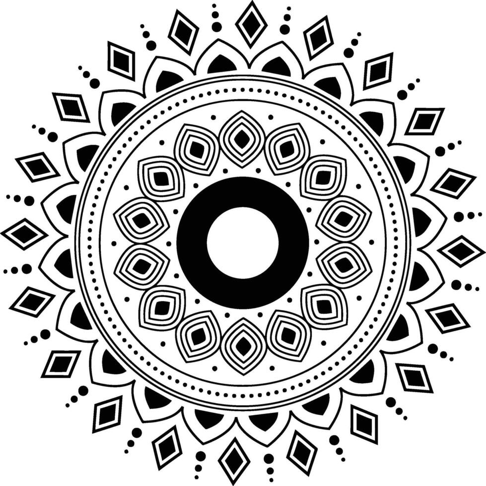 Abstract black and white floral pattern silhouette vector