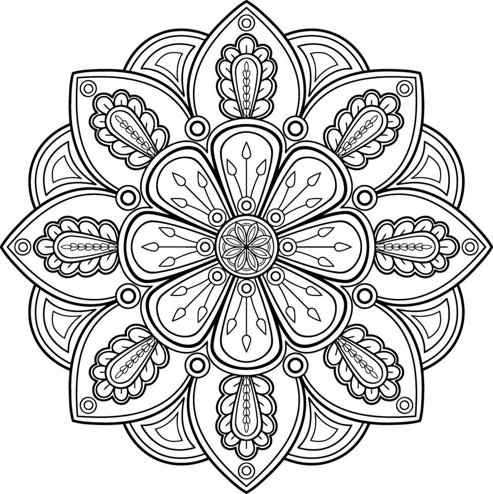Intricate mandala design offering tranquility and mindfulness perfect for creative vector